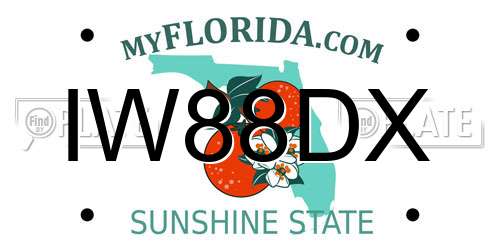 IW88DX Florida License Plate
