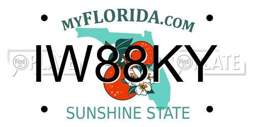 IW88KY Florida License Plate