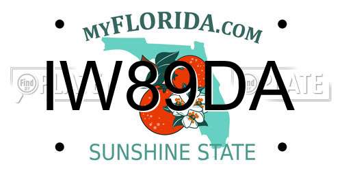 IW89DA Florida License Plate