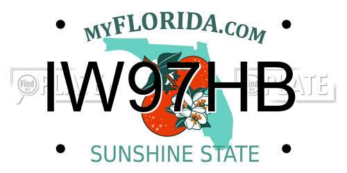 IW97HB Florida License Plate