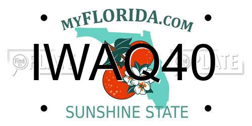 IWAQ40 Florida License Plate
