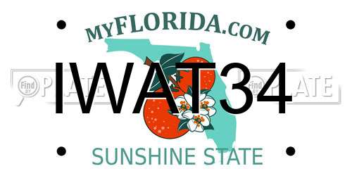 IWAT34 Florida License Plate