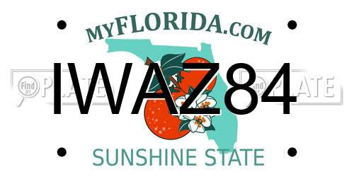 IWAZ84 Florida License Plate
