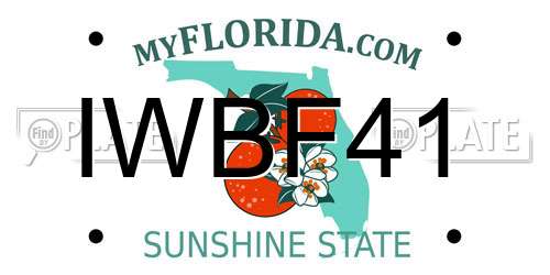 IWBF41 Florida License Plate