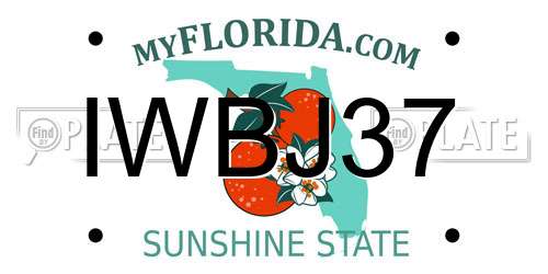IWBJ37 Florida License Plate