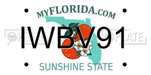 IWBV91 Florida License Plate