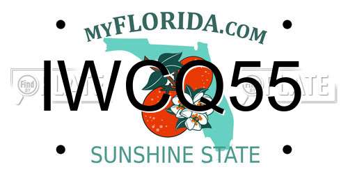 IWCQ55 Florida License Plate