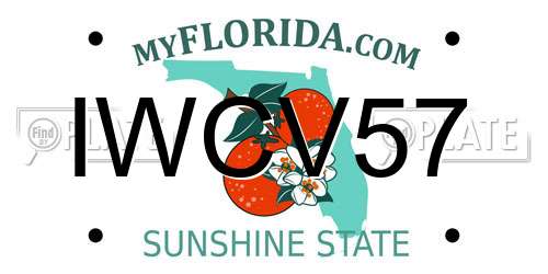 IWCV57 Florida License Plate