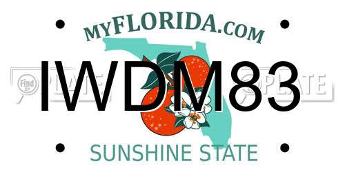 IWDM83 Florida License Plate