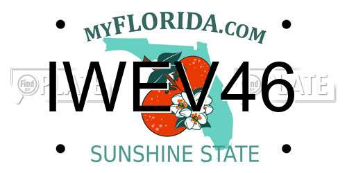 IWEV46 Florida License Plate