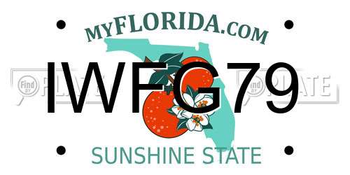 IWFG79 Florida License Plate