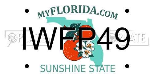 IWFP49 Florida License Plate