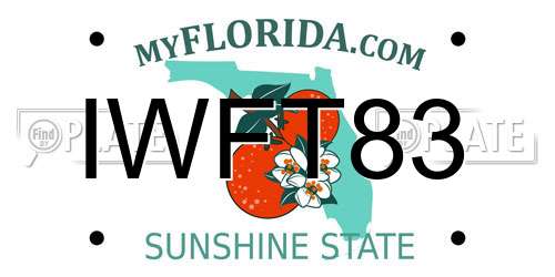 IWFT83 Florida License Plate