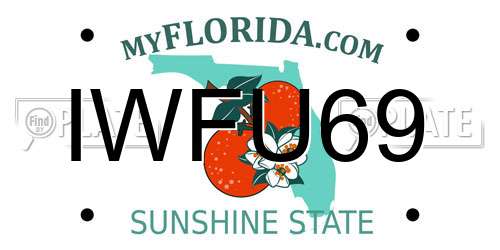 IWFU69 Florida License Plate