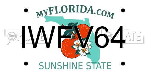 IWFV64 Florida License Plate