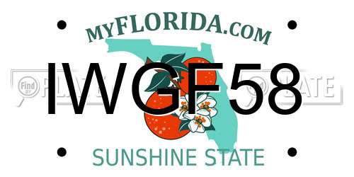 IWGF58 Florida License Plate