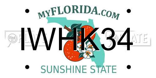 IWHK34 Florida License Plate