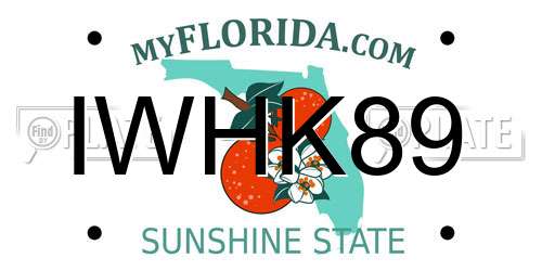 IWHK89 Florida License Plate