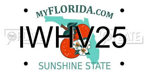 IWHV25 Florida License Plate