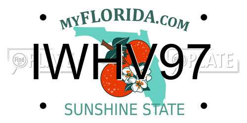 IWHV97 Florida License Plate