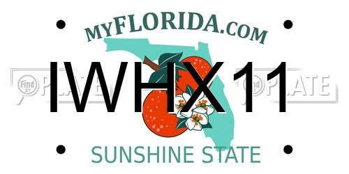 IWHX11 Florida License Plate