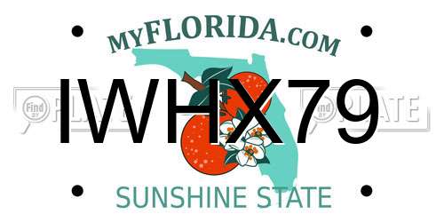 IWHX79 Florida License Plate