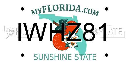 IWHZ81 Florida License Plate