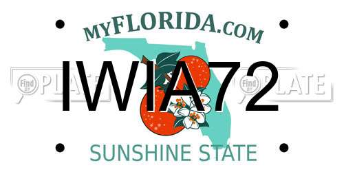 IWIA72 Florida License Plate