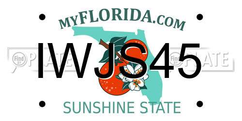 IWJS45 Florida License Plate