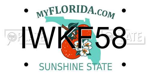 IWKF58 Florida License Plate