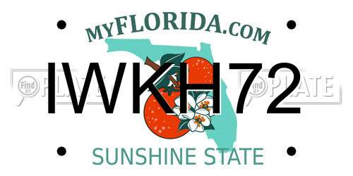 IWKH72 Florida License Plate