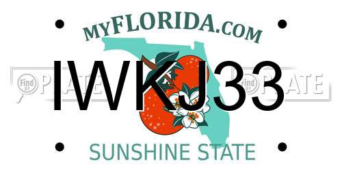 IWKJ33 Florida License Plate