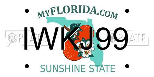IWKJ99 Florida License Plate