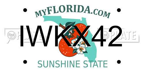 IWKX42 Florida License Plate
