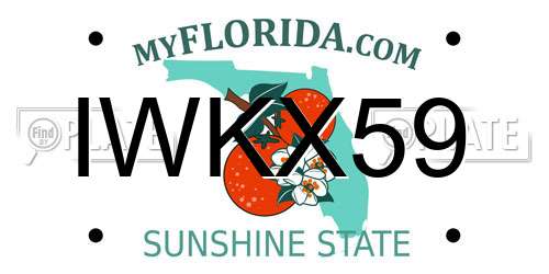 IWKX59 Florida License Plate
