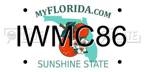 IWMC86 Florida License Plate