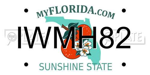 IWMH82 Florida License Plate