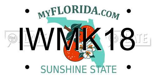 IWMK18 Florida License Plate