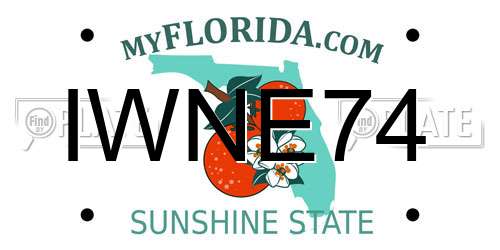 IWNE74 Florida License Plate