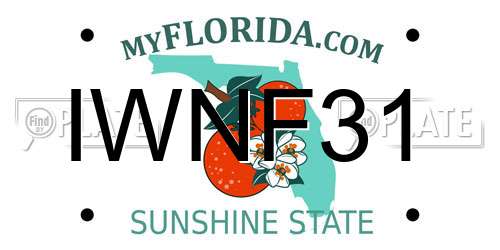IWNF31 Florida License Plate