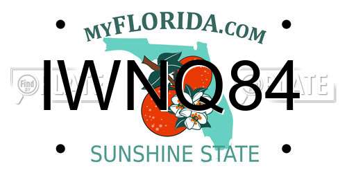 IWNQ84 Florida License Plate