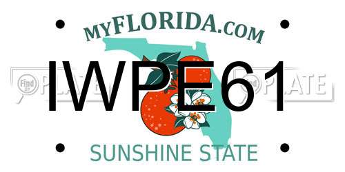 IWPE61 Florida License Plate