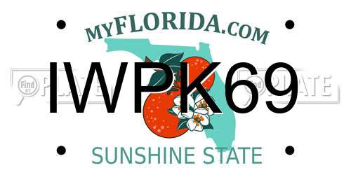 IWPK69 Florida License Plate