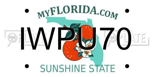 IWPU70 Florida License Plate