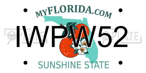 IWPW52 Florida License Plate