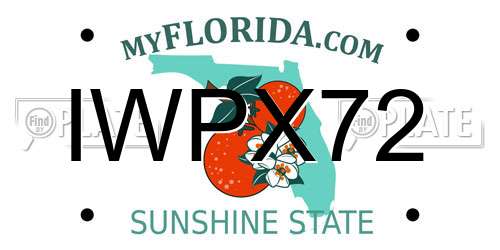 IWPX72 Florida License Plate
