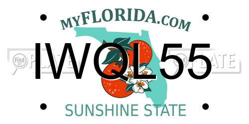 IWQL55 Florida License Plate