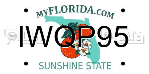 IWQP95 Florida License Plate
