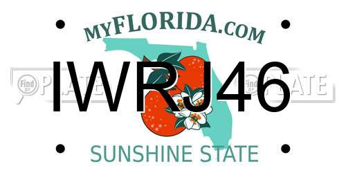 IWRJ46 Florida License Plate