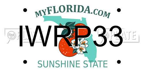 IWRP33 Florida License Plate